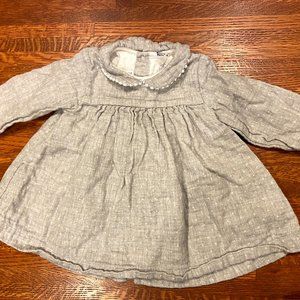 Petit Bateau Grey Polka Dot Dress and Bloomer Set